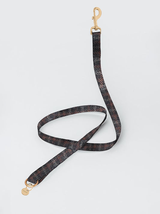 BROWN CHECK TWEED LEASH