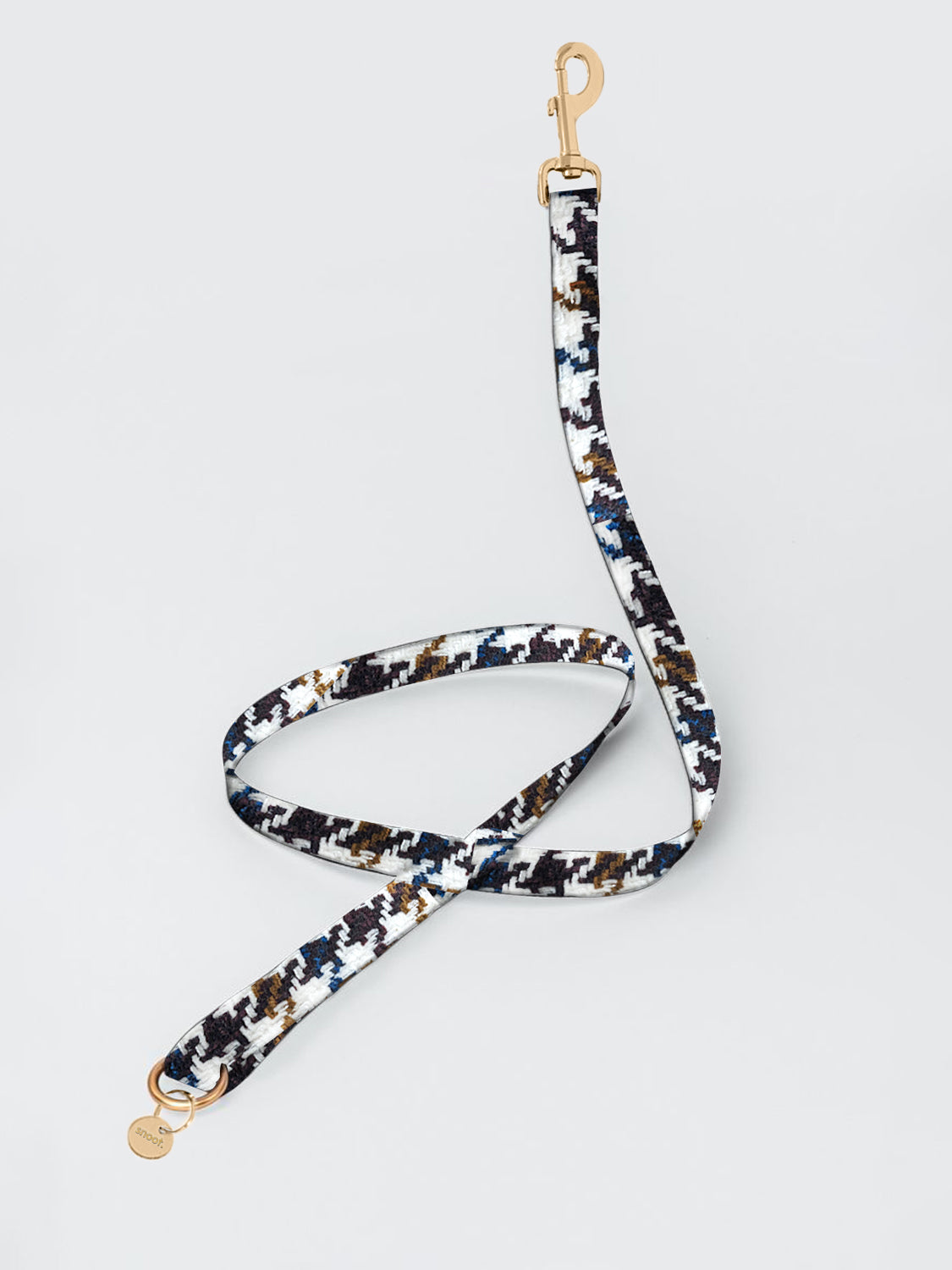 WHITE PATTERN TWEED LEASH